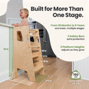 Adjustable Toddler Kitchen Tower with Safety Bars