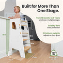 Adjustable Toddler Kitchen Tower with Safety Bars