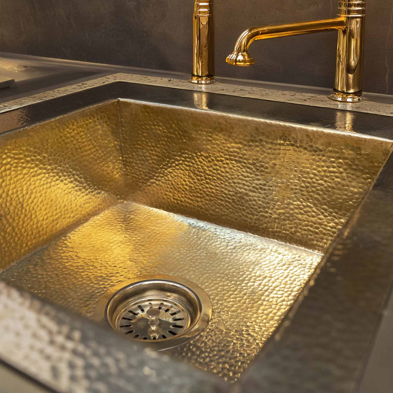 Kitchen Hammered Brass Bar Sink