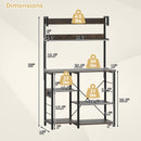 Kitchen Bakers Rack with Power Outlet 5-Tier Microwave Oven Stand with LED Lights