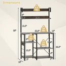 Kitchen Bakers Rack with Power Outlet 5-Tier Microwave Oven Stand with LED Lights by LJGDeals