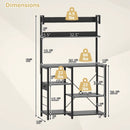 Kitchen Bakers Rack with Power Outlet 5-Tier Microwave Oven Stand with LED Lights by LJGDeals