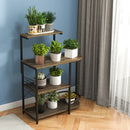 4-Tier Kitchen Bakers Rack with 6 S-Hooks and Stemware Racks-Rustic Brown by LJGDeals
