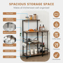 4-Tier Kitchen Bakers Rack with 6 S-Hooks and Stemware Racks-Rustic Brown by LJGDeals