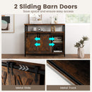 Buffet Cabinet with 3-Level Adjustable Shelves and 2 Sliding Barn Doors-Rustic Brown by LJGDeals