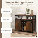 Buffet Cabinet with 3-Level Adjustable Shelves and 2 Sliding Barn Doors-Rustic Brown by LJGDeals