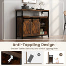 Buffet Cabinet with 3-Level Adjustable Shelves and 2 Sliding Barn Doors-Rustic Brown by LJGDeals