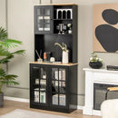 72 Inch Freestanding Pantry Cabinet with Hutch and Adjustable Shelf by LJGDeals