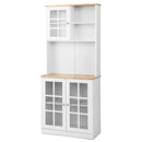 72 Inch Freestanding Pantry Cabinet with Hutch and Adjustable Shelf by LJGDeals