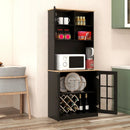 72 Inch Freestanding Pantry Cabinet with Hutch and Adjustable Shelf by LJGDeals