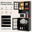 72 Inch Freestanding Pantry Cabinet with Hutch and Adjustable Shelf by LJGDeals