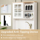 72 Inch Freestanding Pantry Cabinet with Hutch and Adjustable Shelf