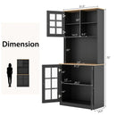 72 Inch Freestanding Pantry Cabinet with Hutch and Adjustable Shelf by LJGDeals