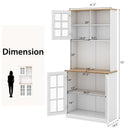 72 Inch Freestanding Pantry Cabinet with Hutch and Adjustable Shelf by LJGDeals