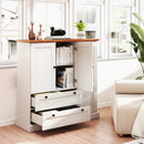 47.5 Inch Kitchen Freestanding Storage Cabinet with 3 Doors and 2 Large Drawers-White by LJGDeals