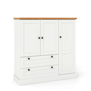 47.5 Inch Kitchen Freestanding Storage Cabinet with 3 Doors and 2 Large Drawers-White by LJGDeals