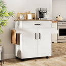 Kitchen Island Cart Rolling Kitchen Storage Island with Drawer-White by LJGDeals