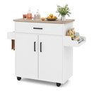 Kitchen Island Cart Rolling Kitchen Storage Island with Drawer-White by LJGDeals