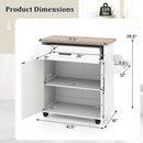 Kitchen Island Cart Rolling Kitchen Storage Island with Drawer-White by LJGDeals