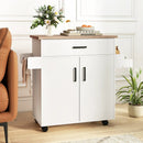 Kitchen Island Cart Rolling Kitchen Storage Island with Drawer-White by LJGDeals