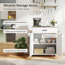 Kitchen Island Cart Rolling Kitchen Storage Island with Drawer-White