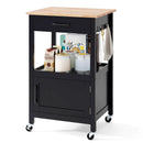 Rolling Kitchen Island Cart with Drawer and Side Hooks by LJGDeals