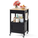 Rolling Kitchen Island Cart with Drawer and Side Hooks by LJGDeals