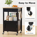 Rolling Kitchen Island Cart with Drawer and Side Hooks by LJGDeals