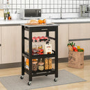 Kitchen Island Cart with Stainless Steel Tabletop and Basket by LJGDeals
