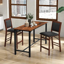 Set of 2 Folding Kitchen Island Stool with Rubber Wood Legs-Brown by LJGDeals