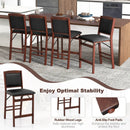 Set of 2 Folding Kitchen Island Stool with Rubber Wood Legs-Brown by LJGDeals