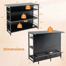 Kitchen Island with 4-Tier Storage Shelf and Long Footrest for Home by LJGDeals