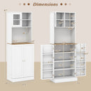 Kitchen Pantry Cabinet 67 Inch Freestanding Tall Cupboard with Microwave Shelf-White by LJGDeals