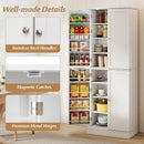Kitchen Pantry Cabinet 65.5 Inch Freestanding Tall Buffet Cupboard by LJGDeals