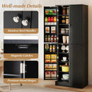 Kitchen Pantry Cabinet 65.5 Inch Freestanding Tall Buffet Cupboard by LJGDeals