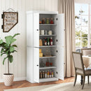 Kitchen Pantry Cabinet with 2 Adjustable Shelves and Anti-Tipping Kits for Living Room by LJGDeals