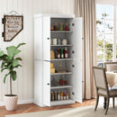Kitchen Pantry Cabinet with 2 Adjustable Shelves and Anti-Tipping Kits for Living Room