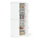 Kitchen Pantry Cabinet with 2 Adjustable Shelves and Anti-Tipping Kits for Living Room