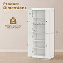 Kitchen Pantry Cabinet with 2 Adjustable Shelves and Anti-Tipping Kits for Living Room