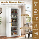 Kitchen Pantry Cabinet with 2 Adjustable Shelves and Anti-Tipping Kits for Living Room by LJGDeals