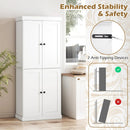 Kitchen Pantry Cabinet with 2 Adjustable Shelves and Anti-Tipping Kits for Living Room by LJGDeals