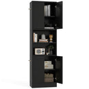 75 Inch Kitchen Pantry Cabinet Tall Cupboard with Doors and Shelves by LJGDeals