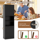 75 Inch Kitchen Pantry Cabinet Tall Cupboard with Doors and Shelves-Black