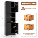 75 Inch Kitchen Pantry Cabinet Tall Cupboard with Doors and Shelves by LJGDeals