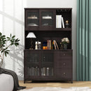 Kitchen Pantry Storage Cabinet Kitchen Hutch with LED lights and Power Outlet by LJGDeals