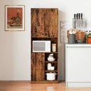 Kitchen Pantry Storage Cabinet with Microwave Stand and Open Shelves by LJGDeals