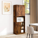 Kitchen Pantry Storage Cabinet with Microwave Stand and Open Shelves by LJGDeals