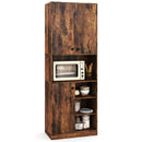 Kitchen Pantry Storage Cabinet with Microwave Stand and Open Shelves by LJGDeals