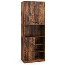Kitchen Pantry Storage Cabinet with Microwave Stand and Open Shelves by LJGDeals