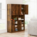 Kitchen Pantry Storage Cabinet with Microwave Stand and Open Shelves by LJGDeals